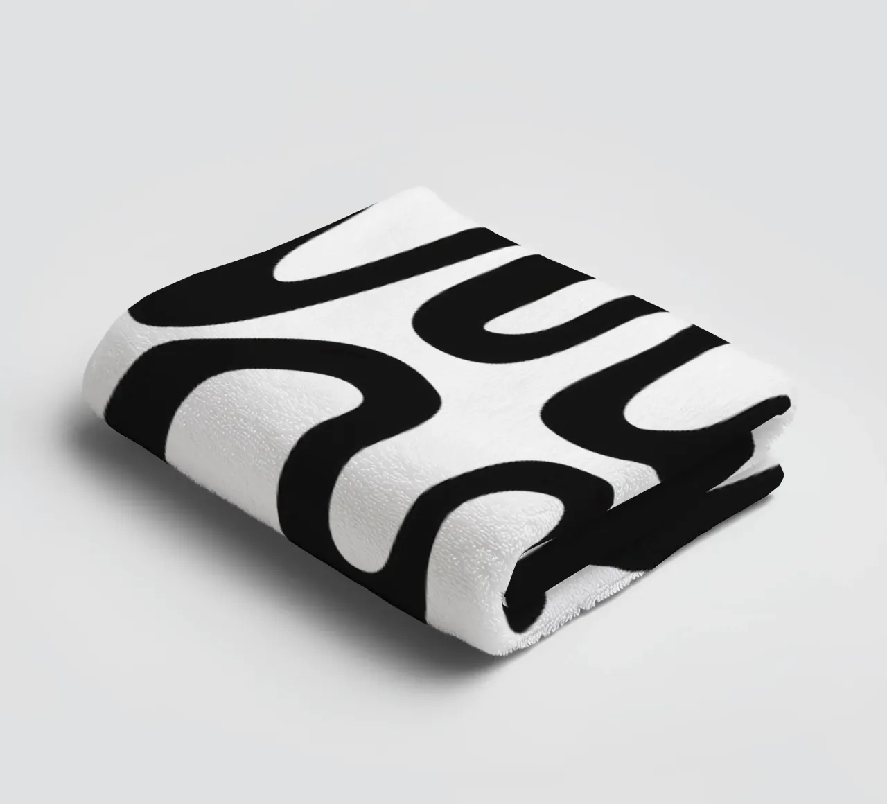 Looped Lines - Abstrakt Minimal Schwarz Weiß Handtuch von Petra Lang - Design