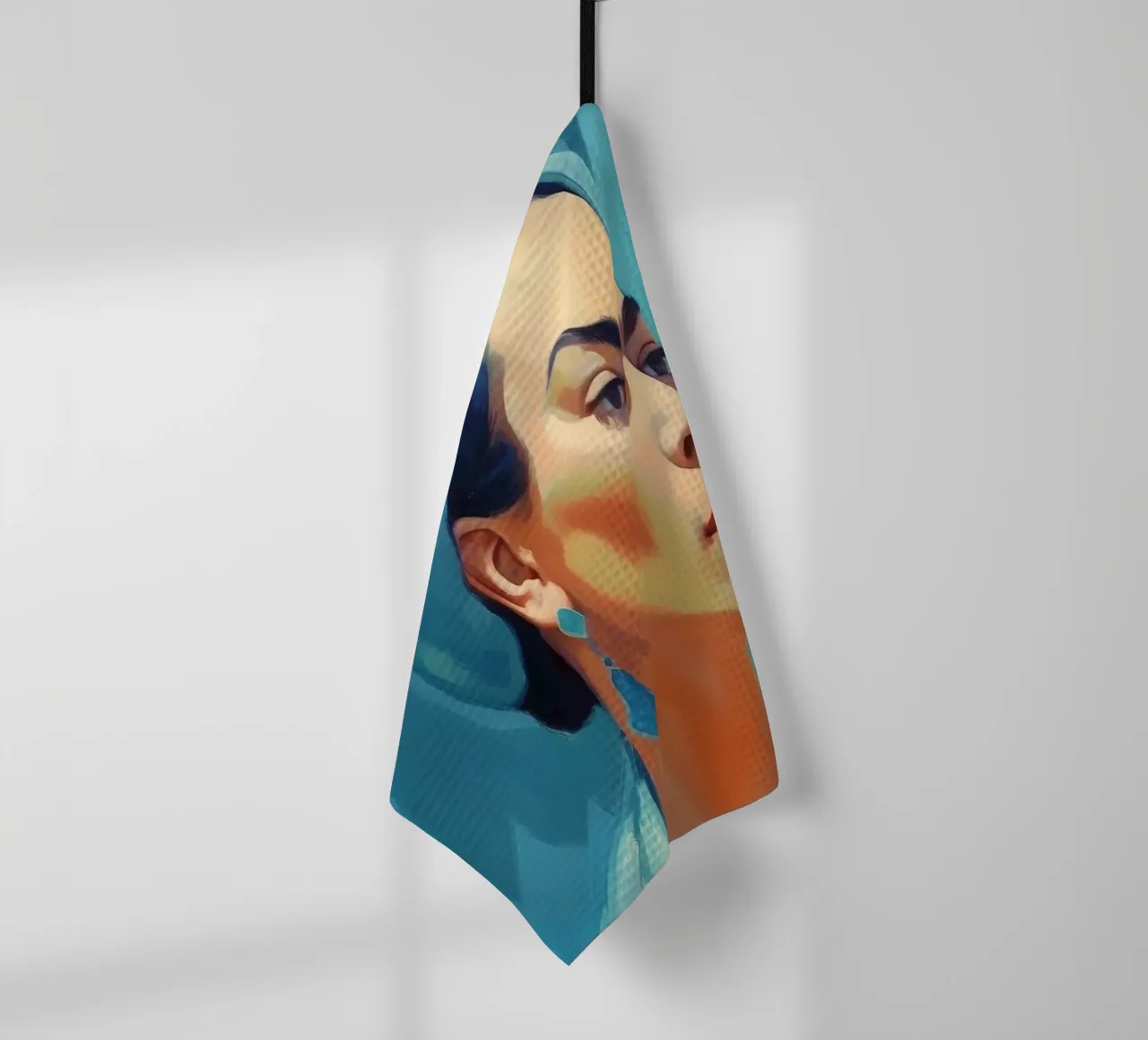Frida Kahlo "Soulful Rebellion" tea towel by Fantasias Florales