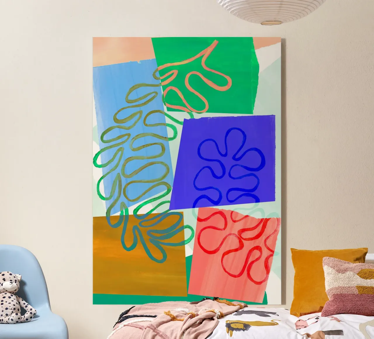 Colourful Green Blue Abstract Print plexiglass da Violets Print House