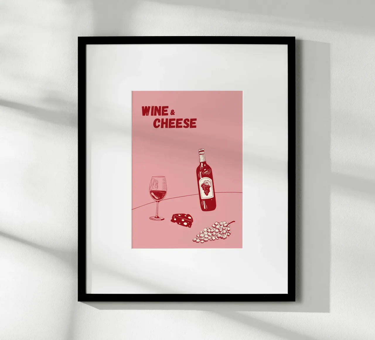 Vino e formaggio poster da Tasty Colors