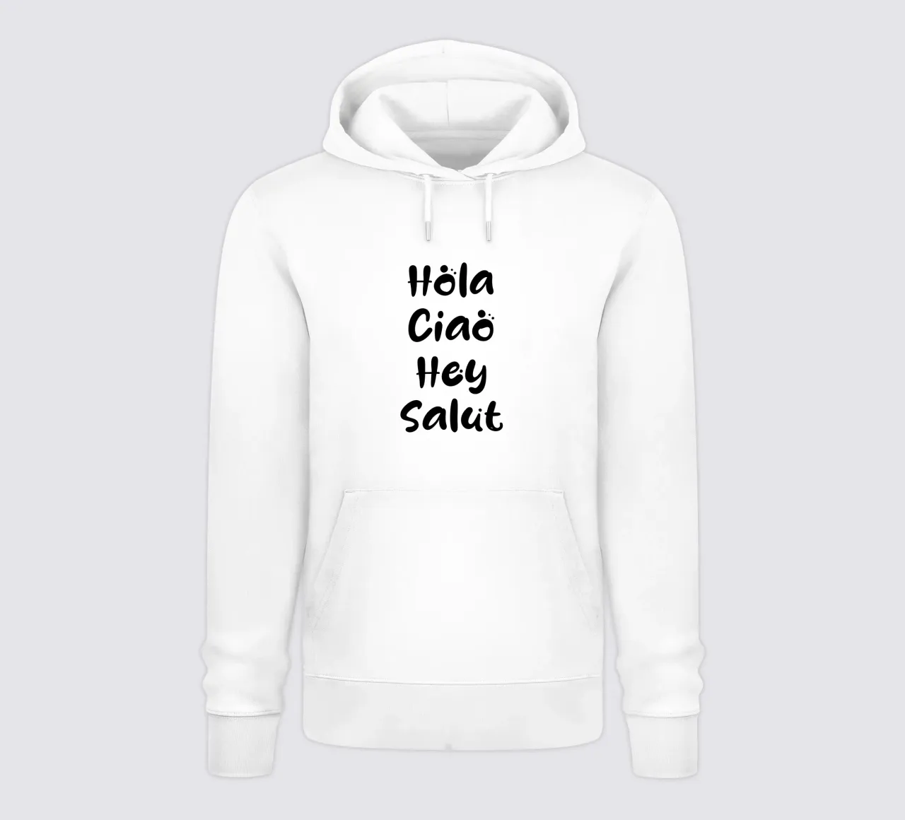 Hola, Ciao, Hey, Salut felpa con cappuccio da TSW