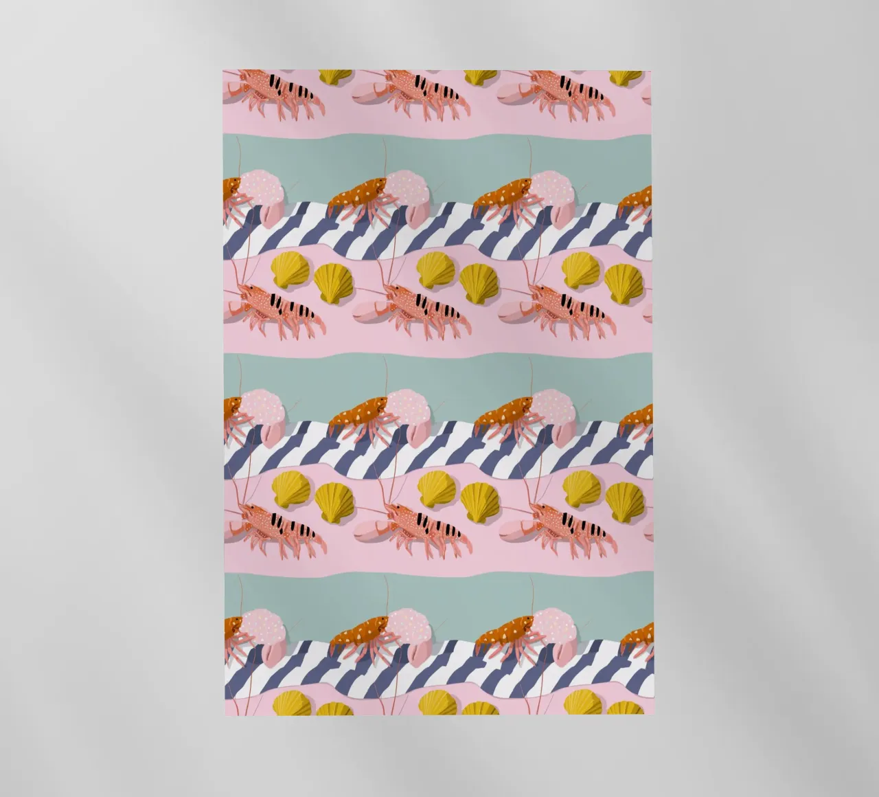 Coastal Lobsters & Seashells pellicola backlit da Vibrant Berry Studio