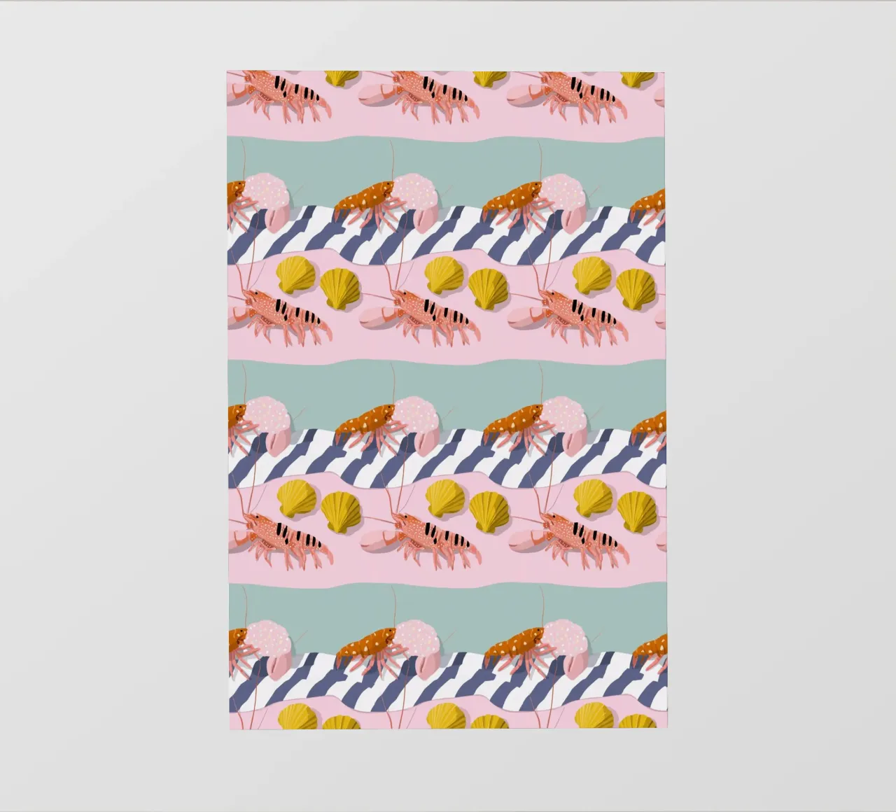 Coastal Lobsters & Seashells pellicola backlit da Vibrant Berry Studio