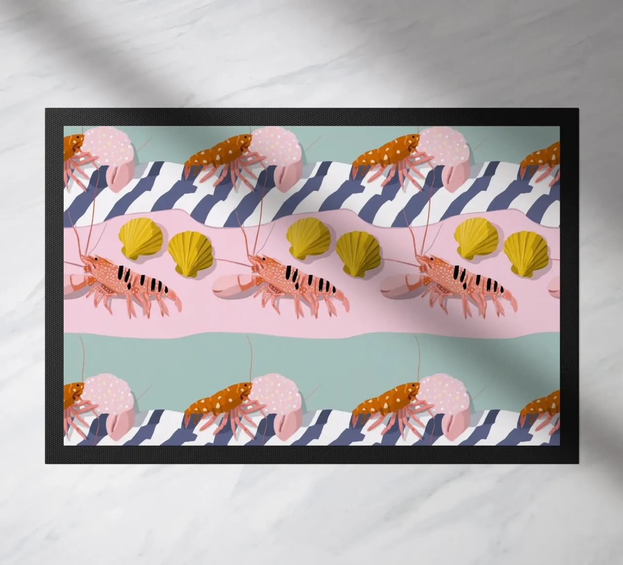 Coastal Lobsters & Seashells zerbino da Vibrant Berry Studio