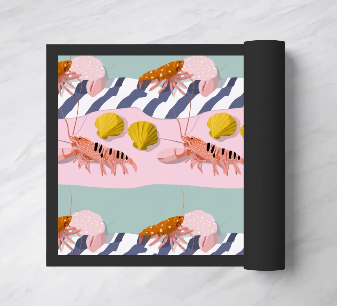 Coastal Lobsters & Seashells zerbino da Vibrant Berry Studio