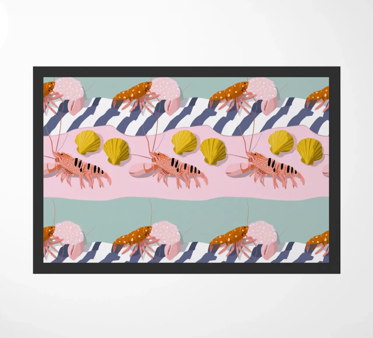 Coastal Lobsters & Seashells zerbino da Vibrant Berry Studio