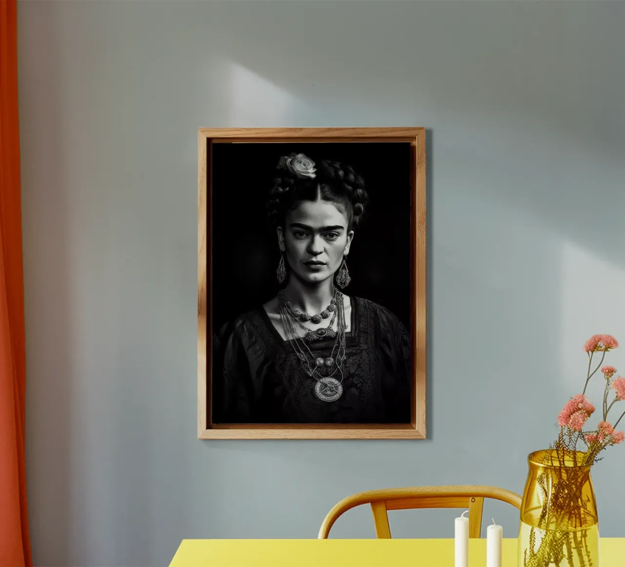 Frida Kahlo "Resilience Redefined" alluminio dibond da Fantasias Florales