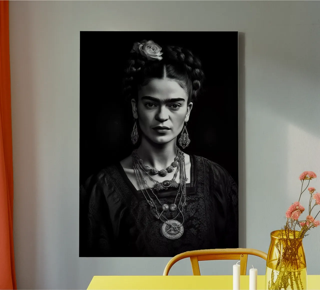 Frida Kahlo "Resilience Redefined" tela da Fantasias Florales