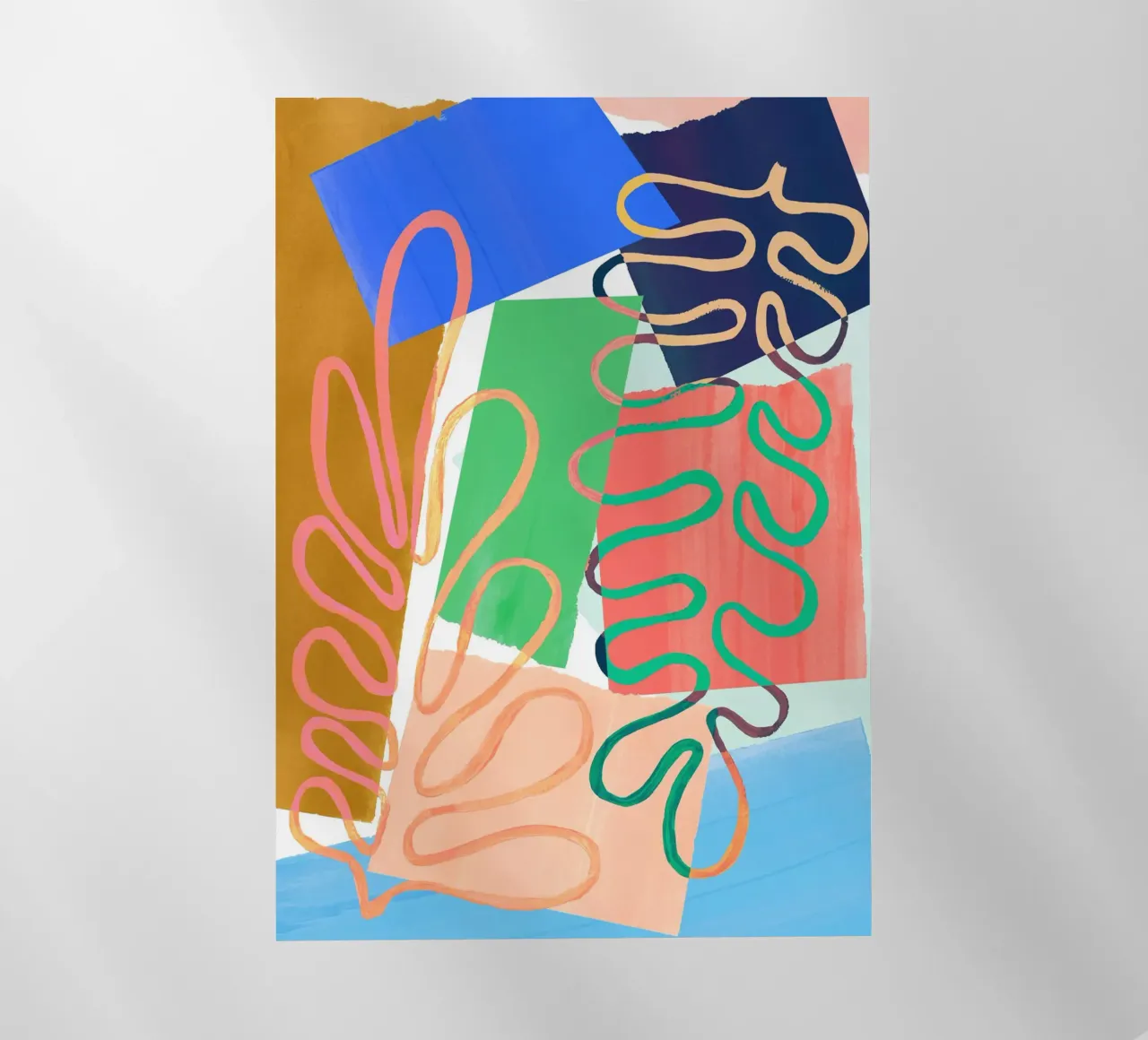 Modern Colourful Abstract Art Print pellicola backlit da Violets Print House