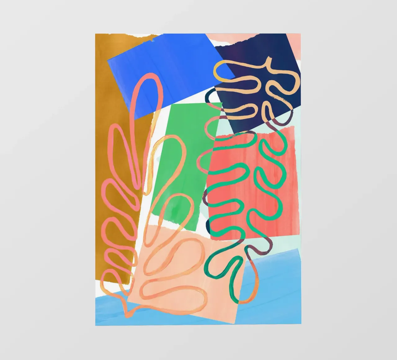 Modern Colourful Abstract Art Print pellicola backlit da Violets Print House