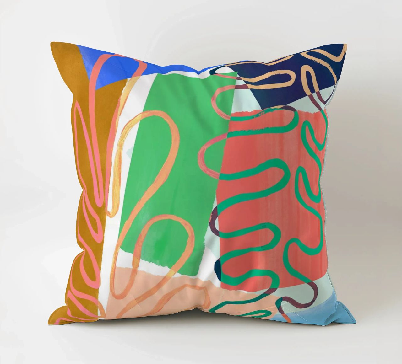 Modern Colourful Abstract Art Print cuscino da Violets Print House