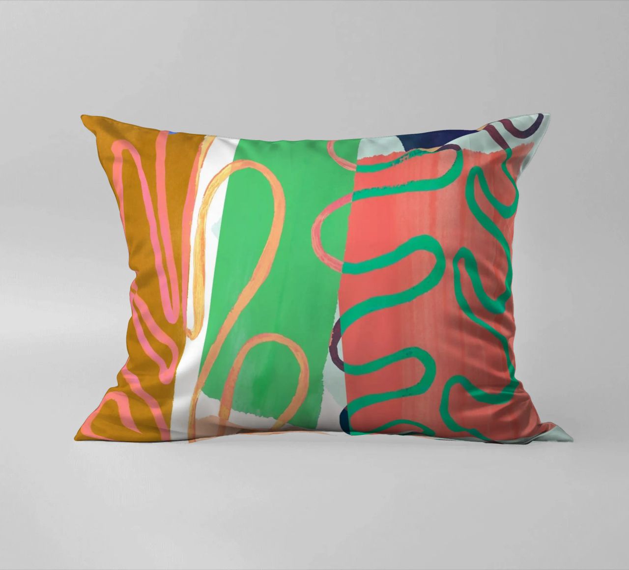 Modern Colourful Abstract Art Print cuscino da Violets Print House