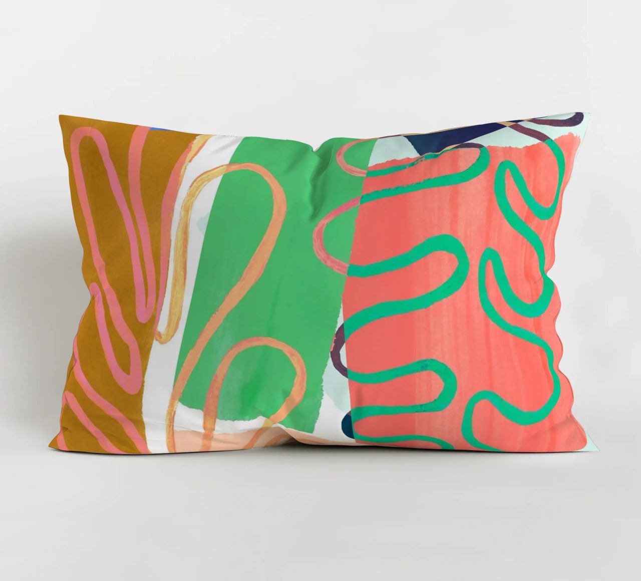 Modern Colourful Abstract Art Print cuscino da Violets Print House