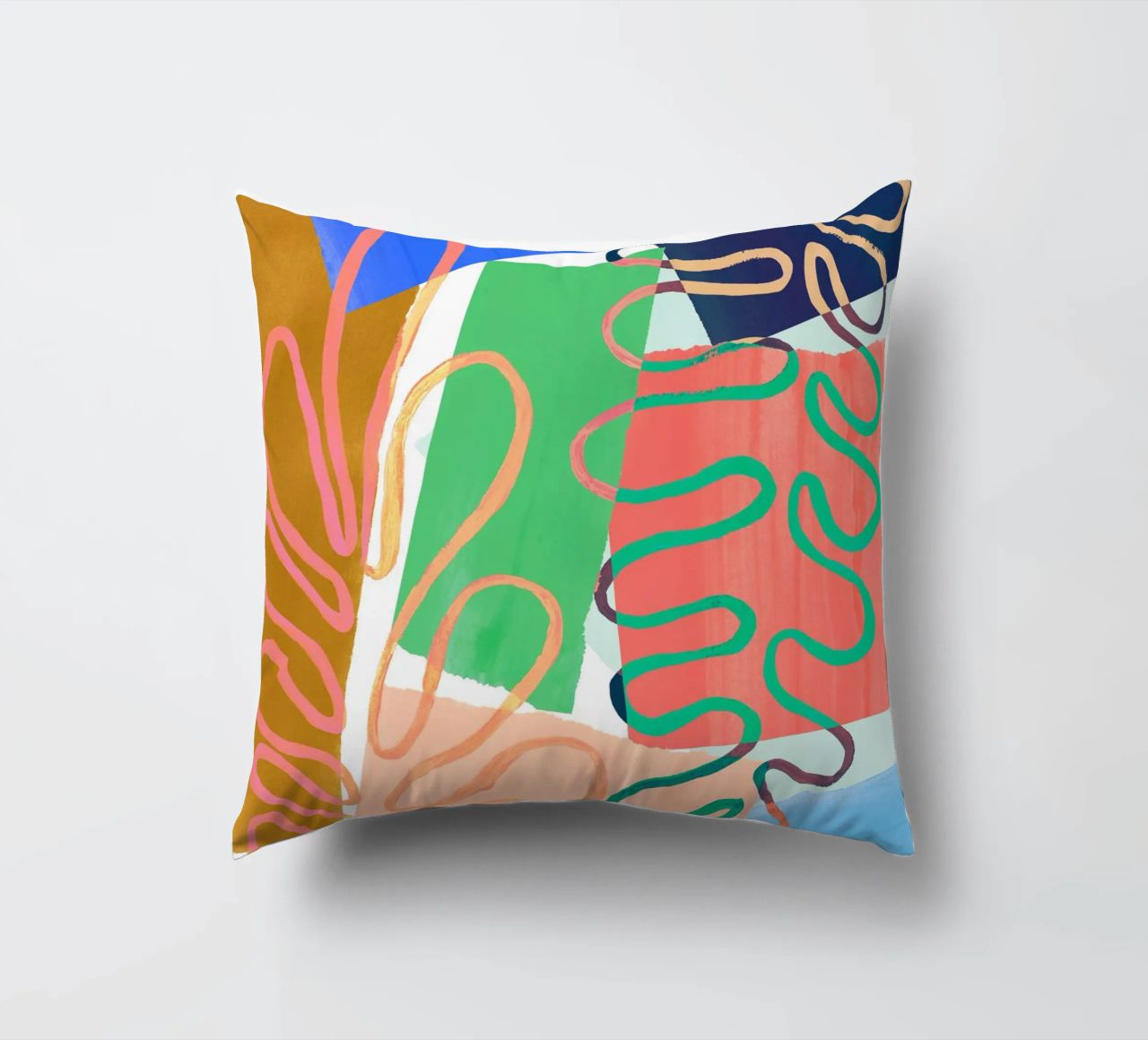 Modern Colourful Abstract Art Print cuscino da Violets Print House