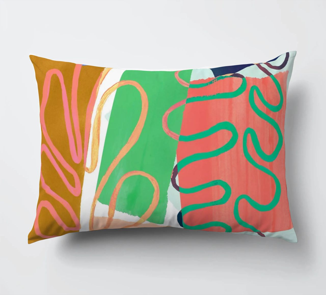 Modern Colourful Abstract Art Print cuscino da Violets Print House