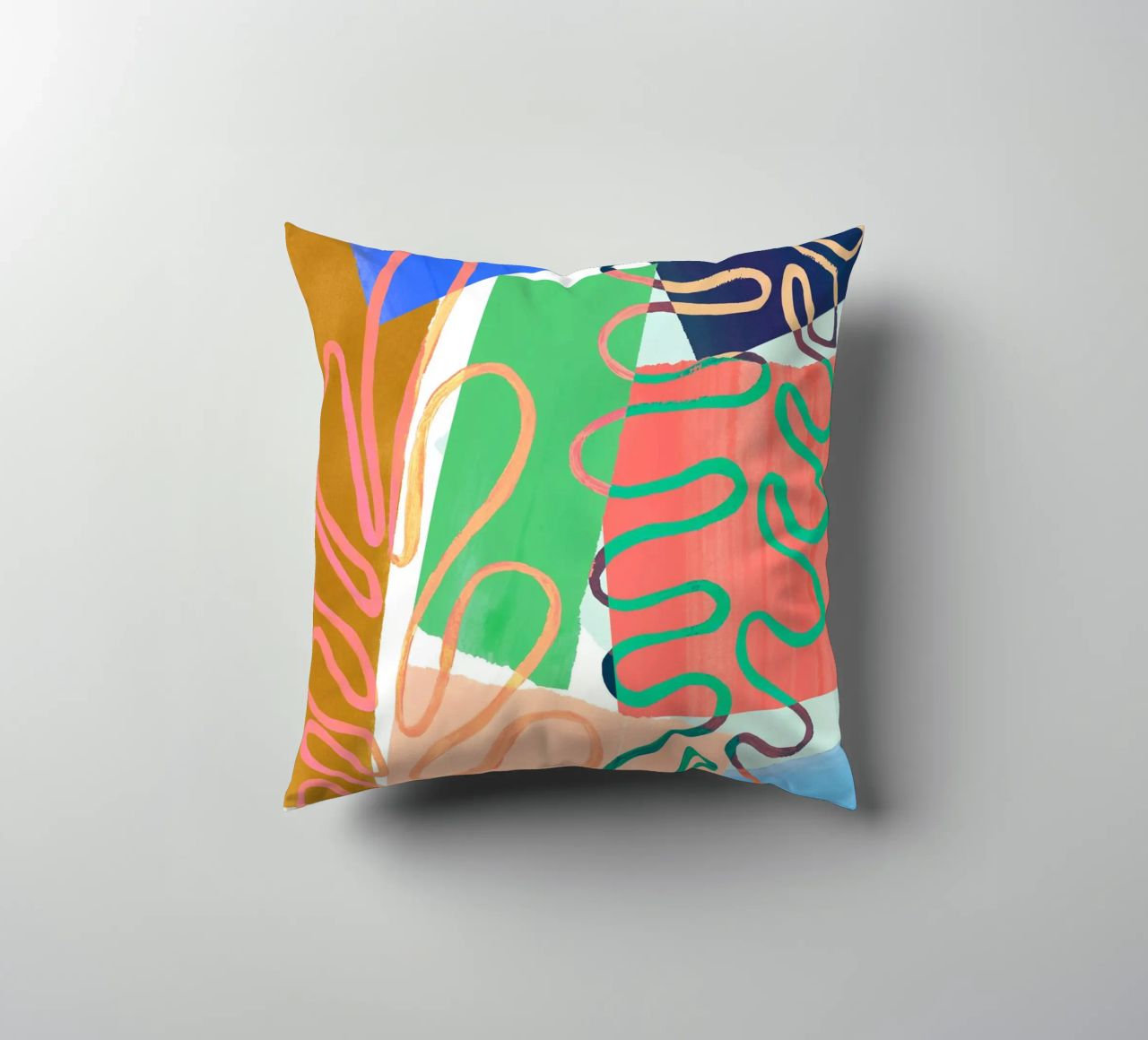 Modern Colourful Abstract Art Print cuscino da Violets Print House