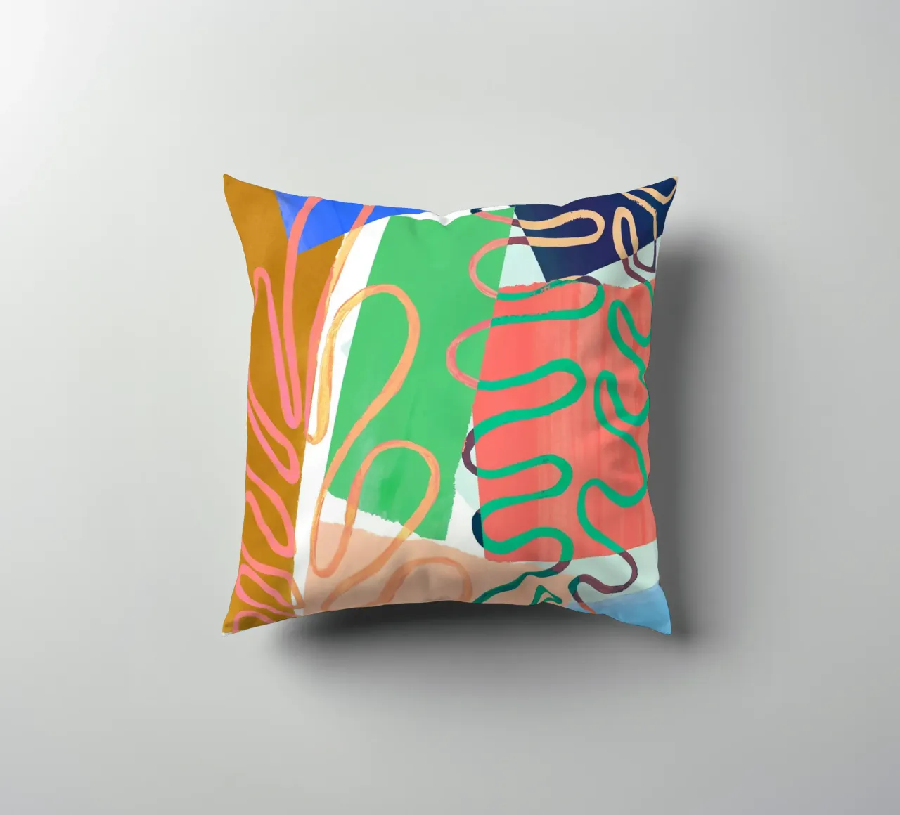 Modern Colourful Abstract Art Print Kissen von Violets Print House