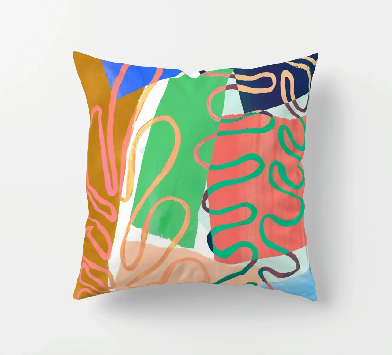 Modern Colourful Abstract Art Print Kissen von Violets Print House