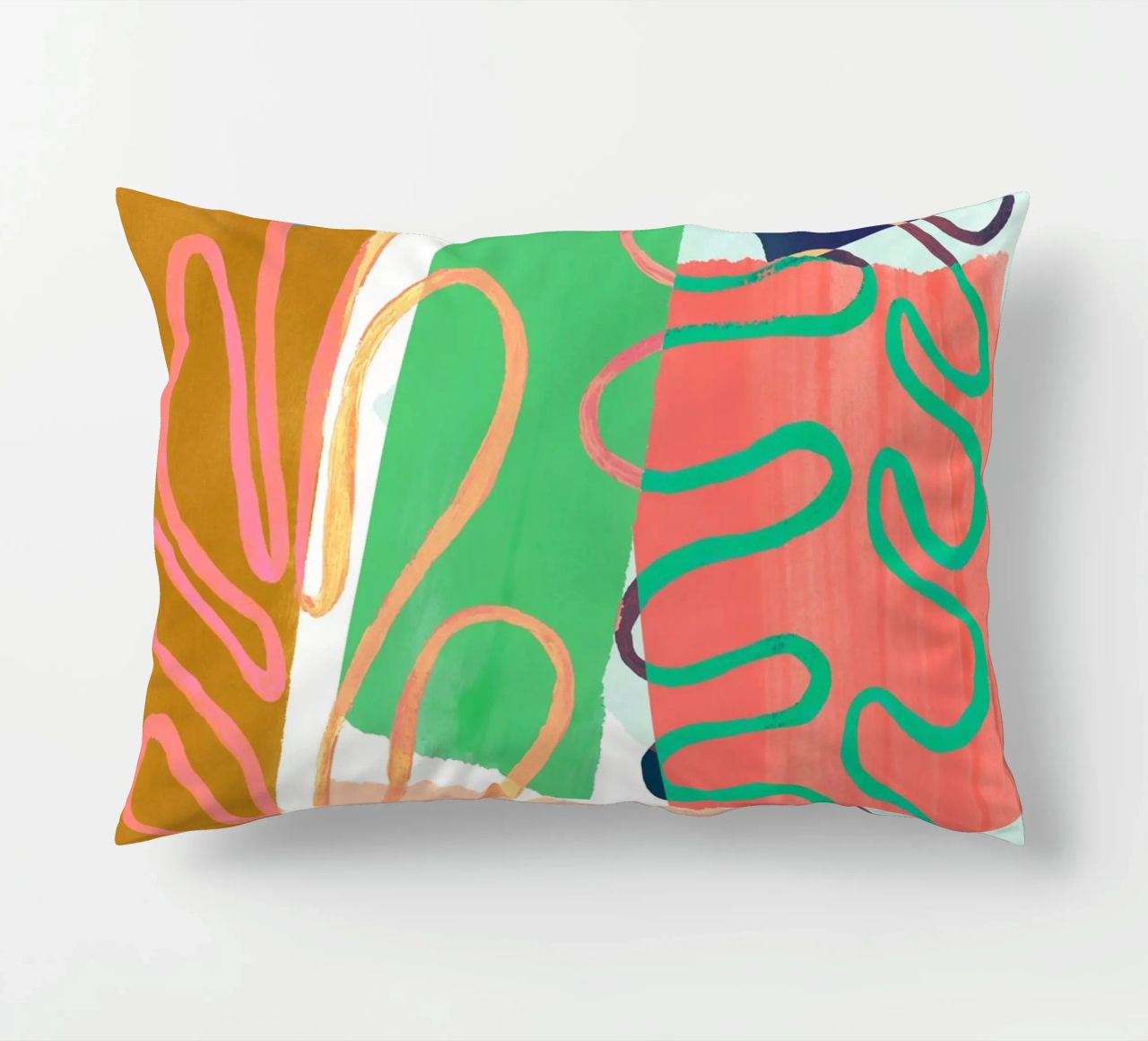Modern Colourful Abstract Art Print cuscino da Violets Print House