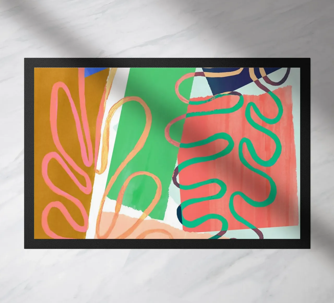 Modern Colourful Abstract Art Print doormat by Violets Print House