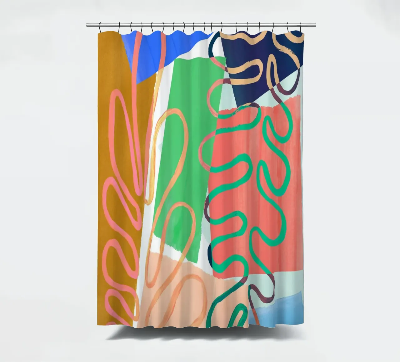 Modern Colourful Abstract Art Print tenda da doccia da Violets Print House