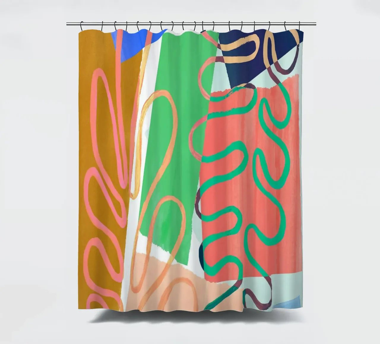 Modern Colourful Abstract Art Print tenda da doccia da Violets Print House