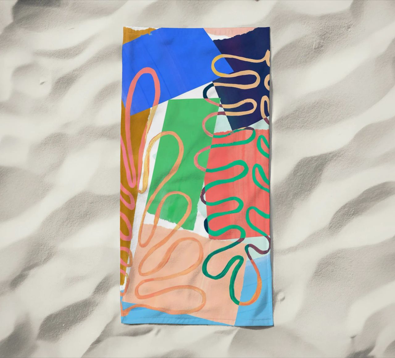 Modern Colourful Abstract Art Print telo mare da Violets Print House