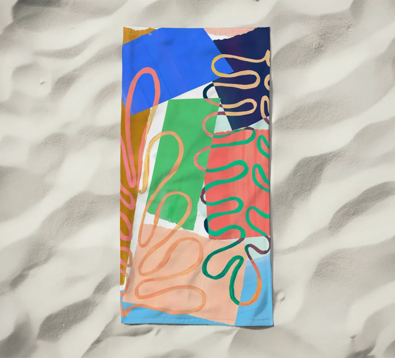 Modern Colourful Abstract Art Print telo mare da Violets Print House