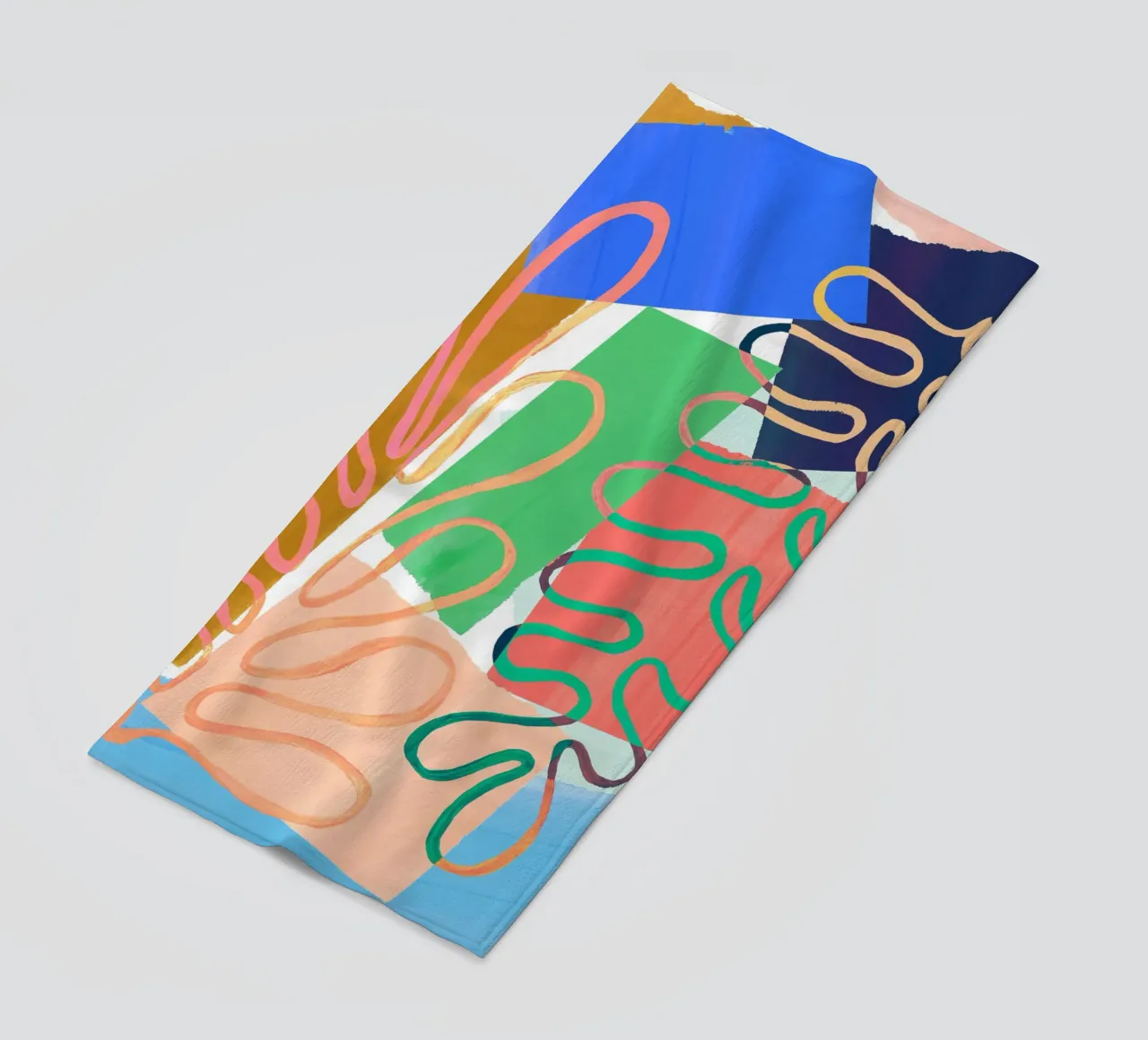 Modern Colourful Abstract Art Print telo mare da Violets Print House