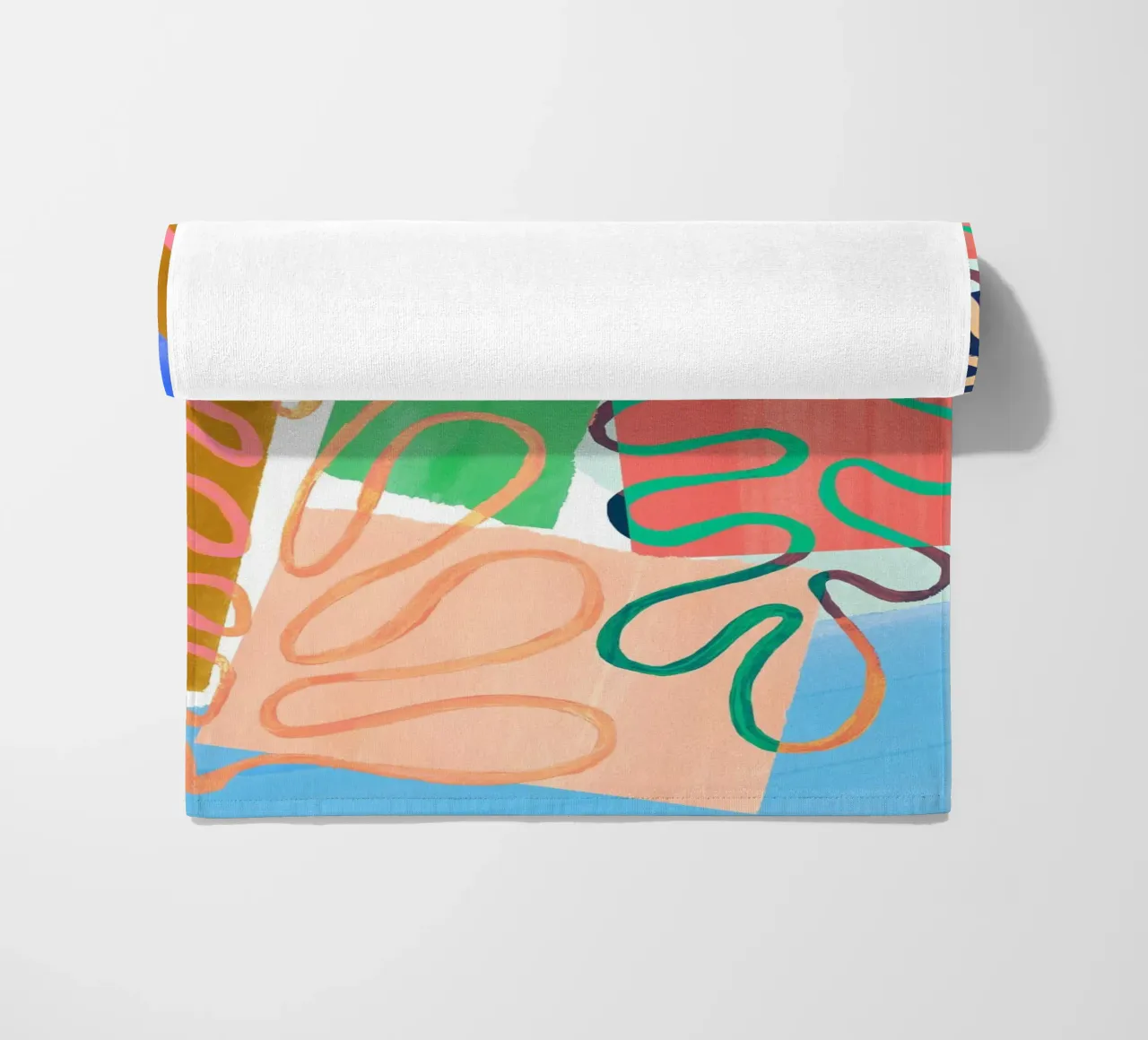 Modern Colourful Abstract Art Print telo mare da Violets Print House