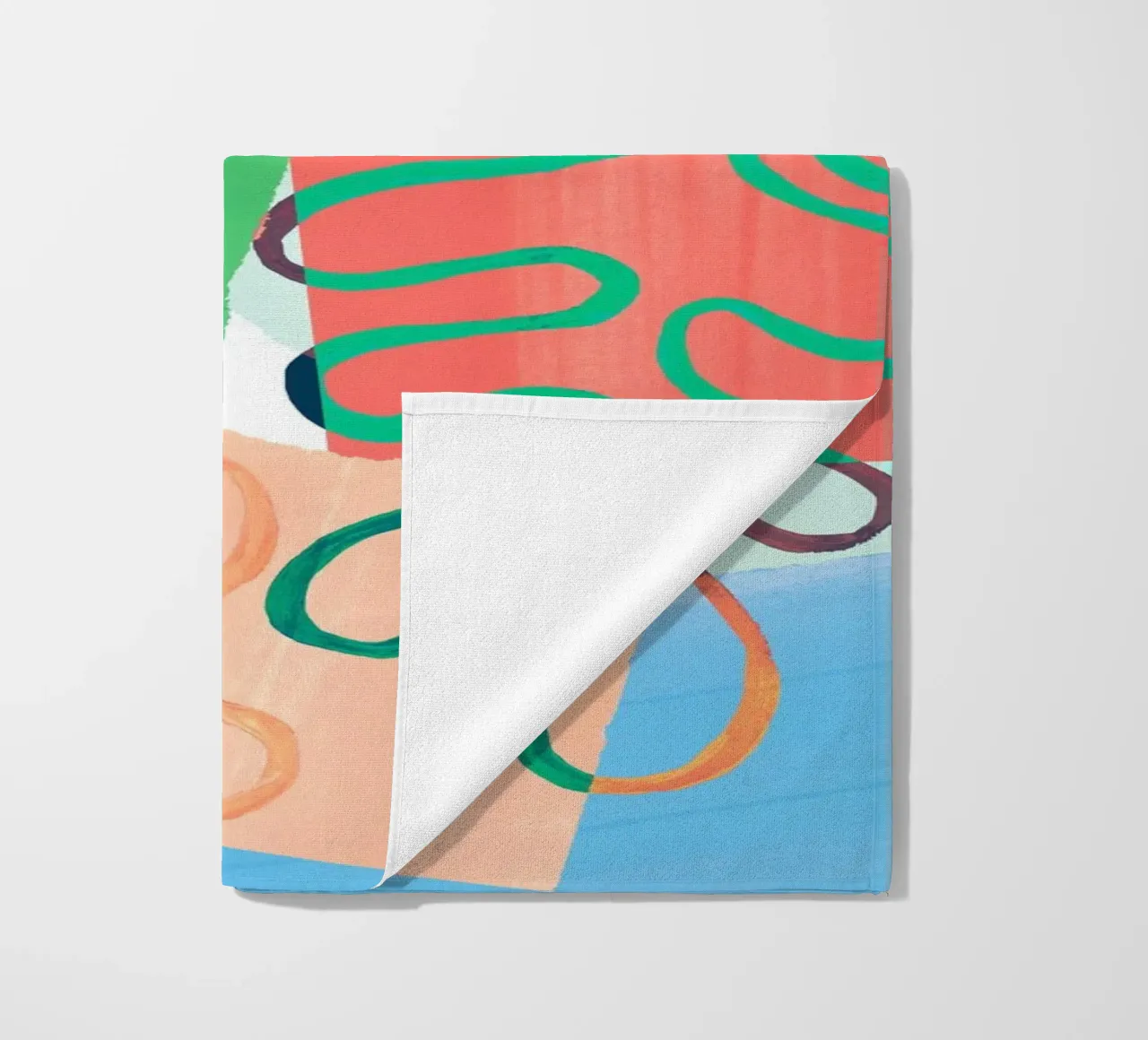 Modern Colourful Abstract Art Print telo mare da Violets Print House