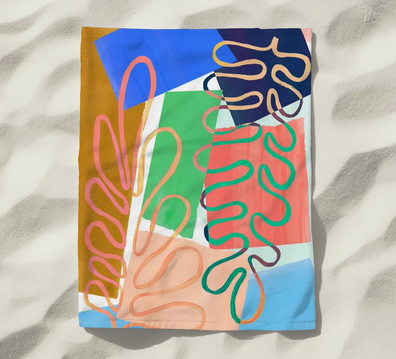 Modern Colourful Abstract Art Print telo mare da Violets Print House