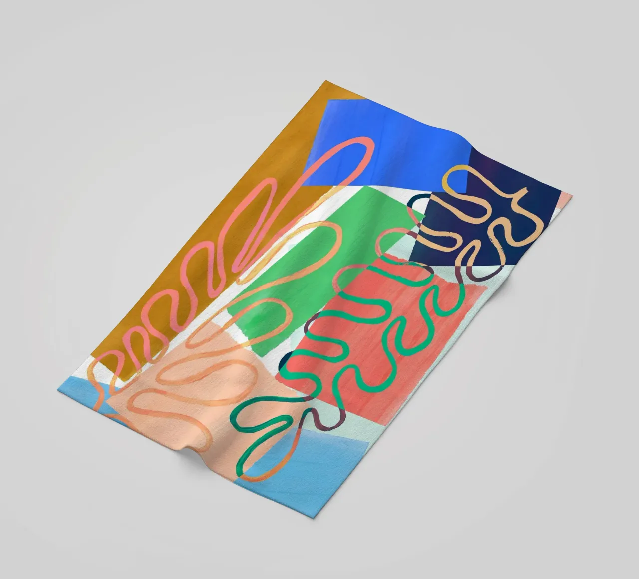 Modern Colourful Abstract Art Print telo mare da Violets Print House