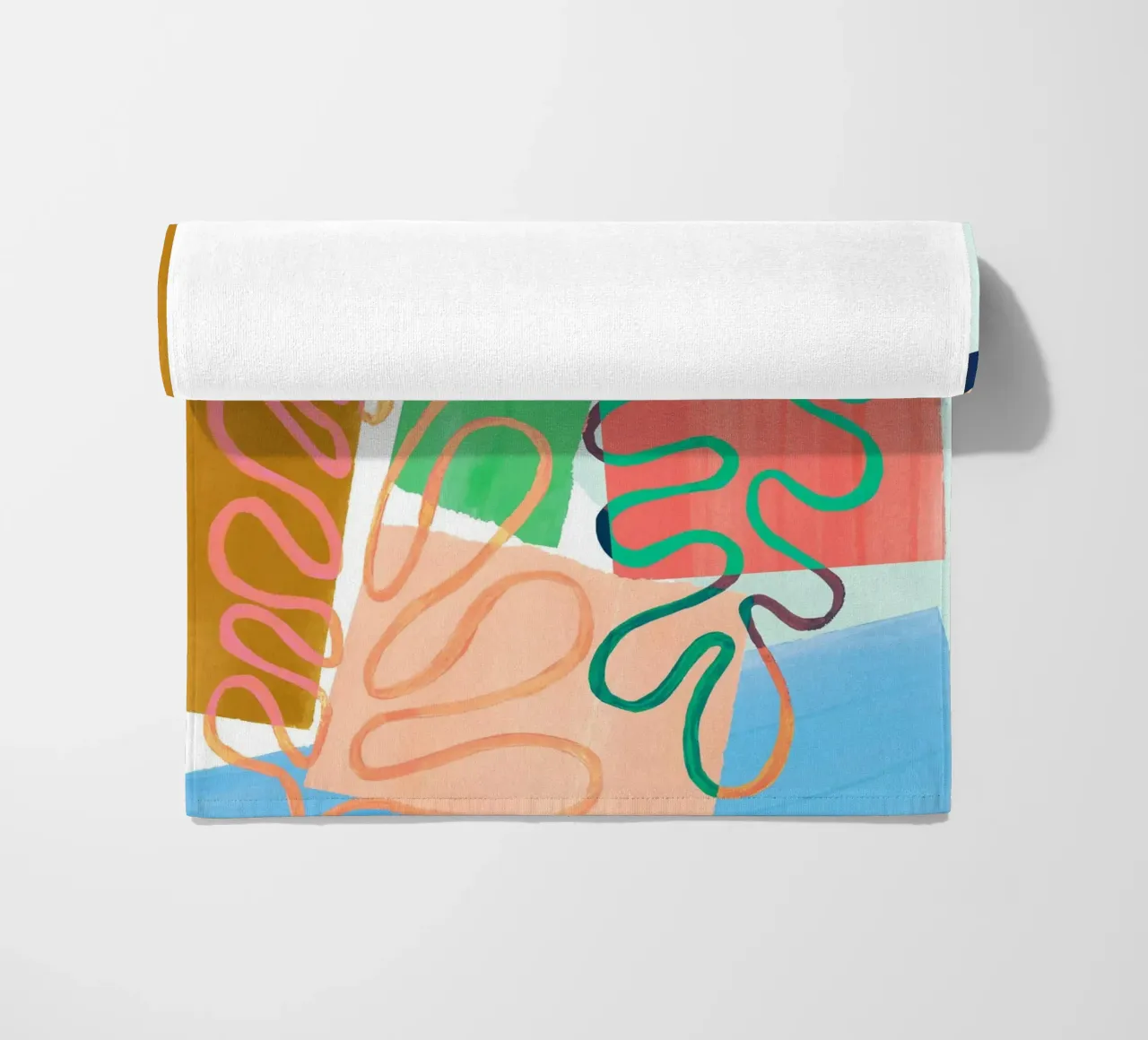 Modern Colourful Abstract Art Print telo mare da Violets Print House