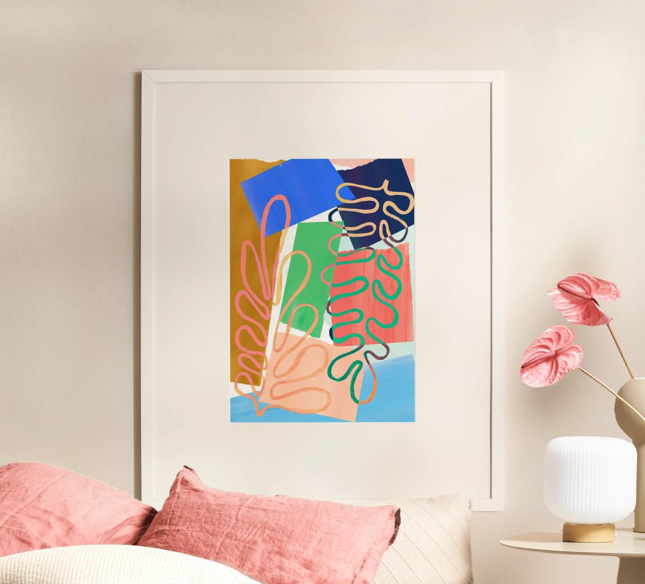 Modern Colourful Abstract Art Print carta hahnemühle da Violets Print House