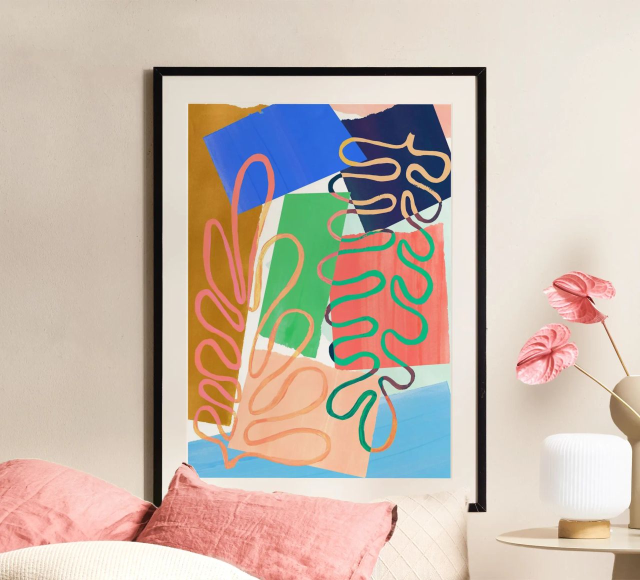 Modern Colourful Abstract Art Print carta hahnemühle da Violets Print House