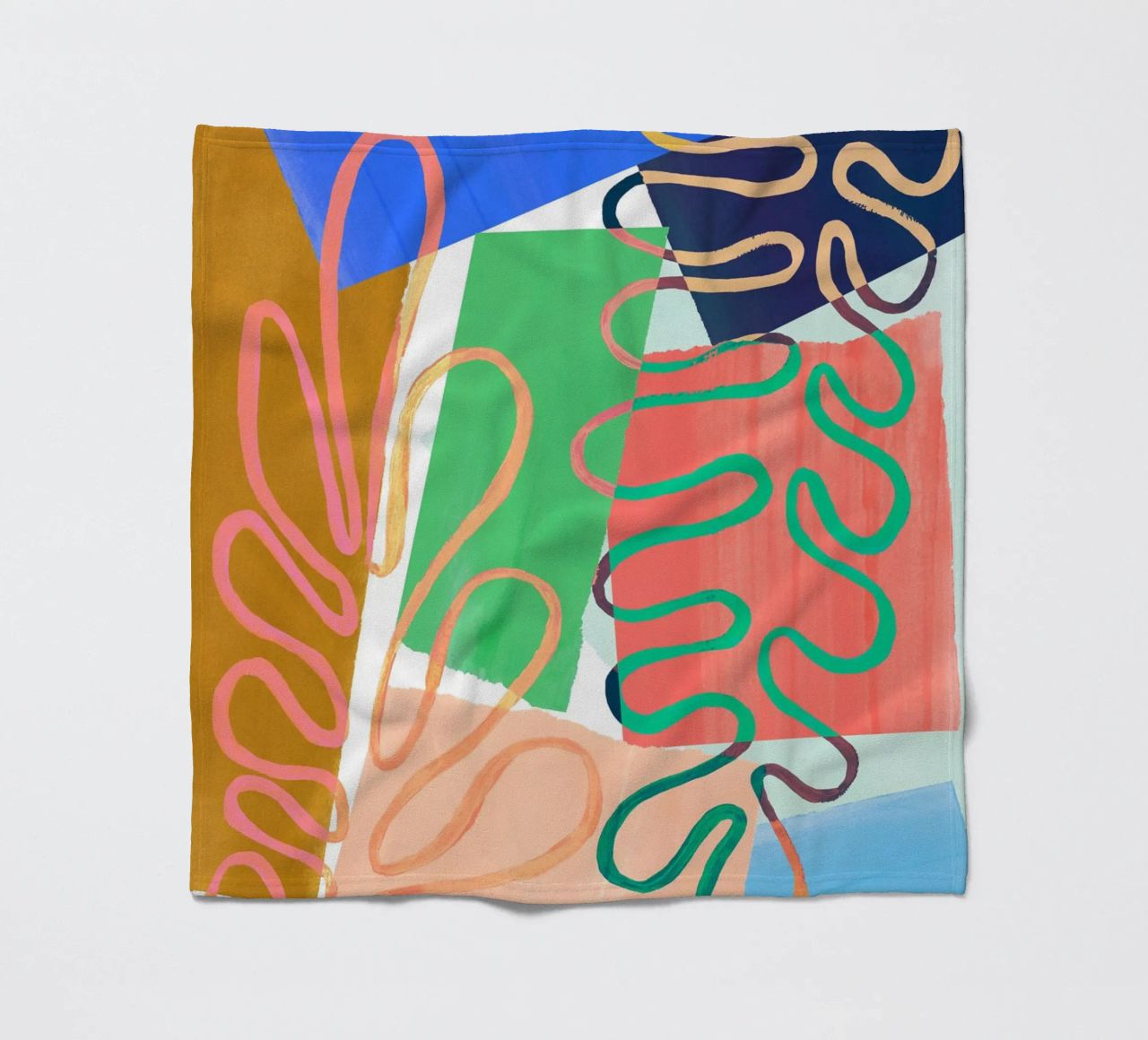 Modern Colourful Abstract Art Print coperta in pile da Violets Print House