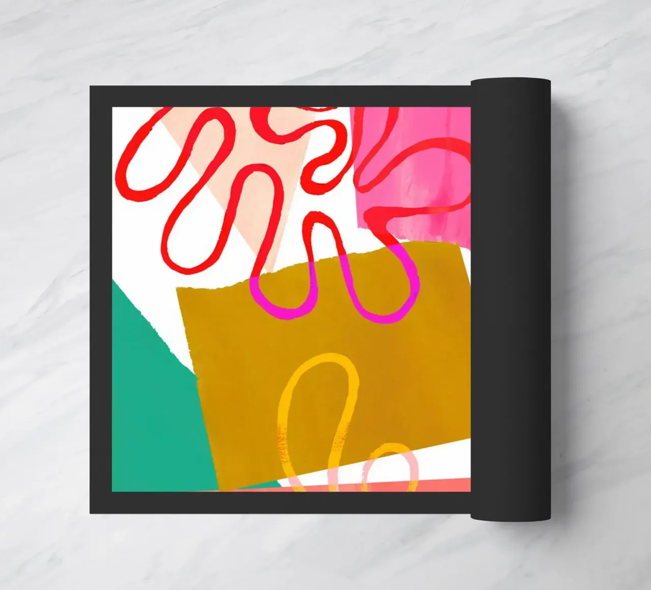 Rainbow Abstract Collage Art Print felpudo de Violets Print House