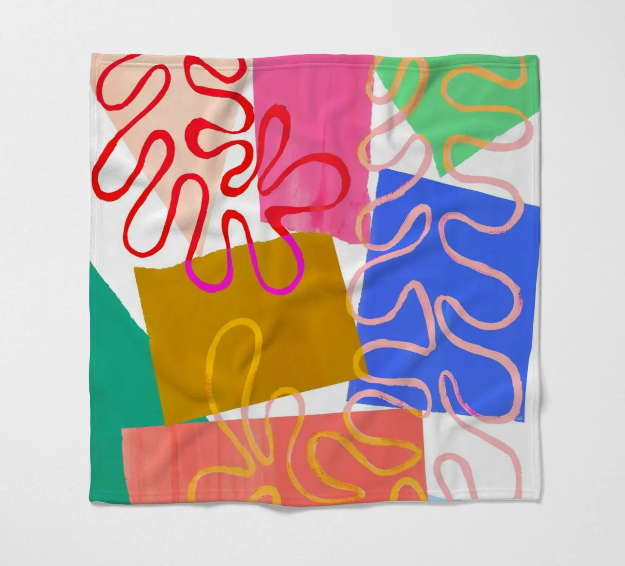 Rainbow Abstract Collage Art Print coperta in pile da Violets Print House