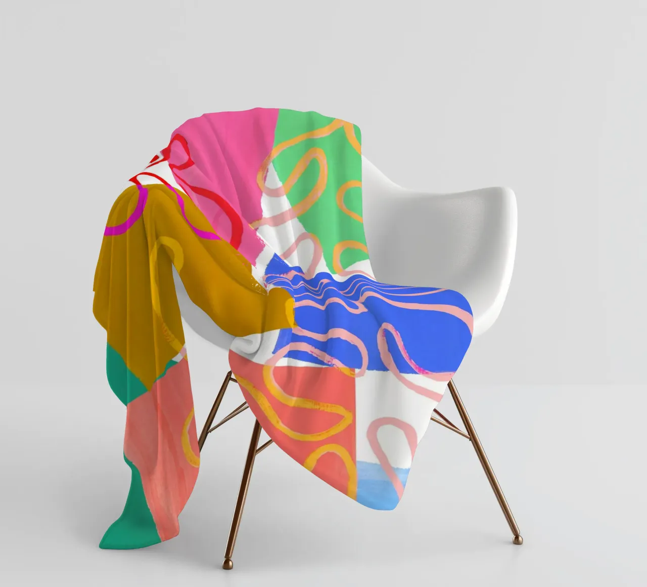 Rainbow Abstract Collage Art Print coperta in pile da Violets Print House