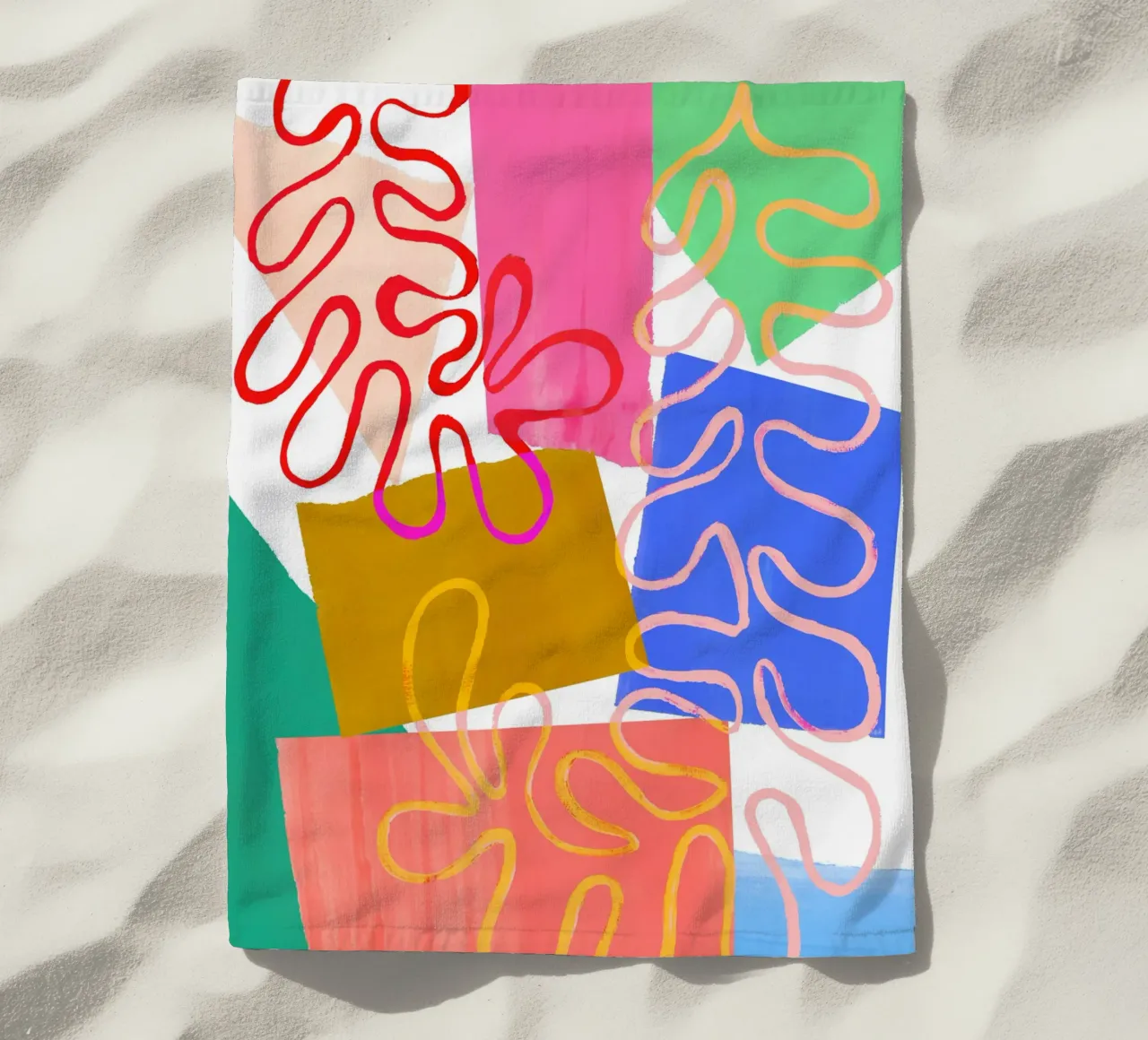 Rainbow Abstract Collage Art Print toalla de playa de Violets Print House