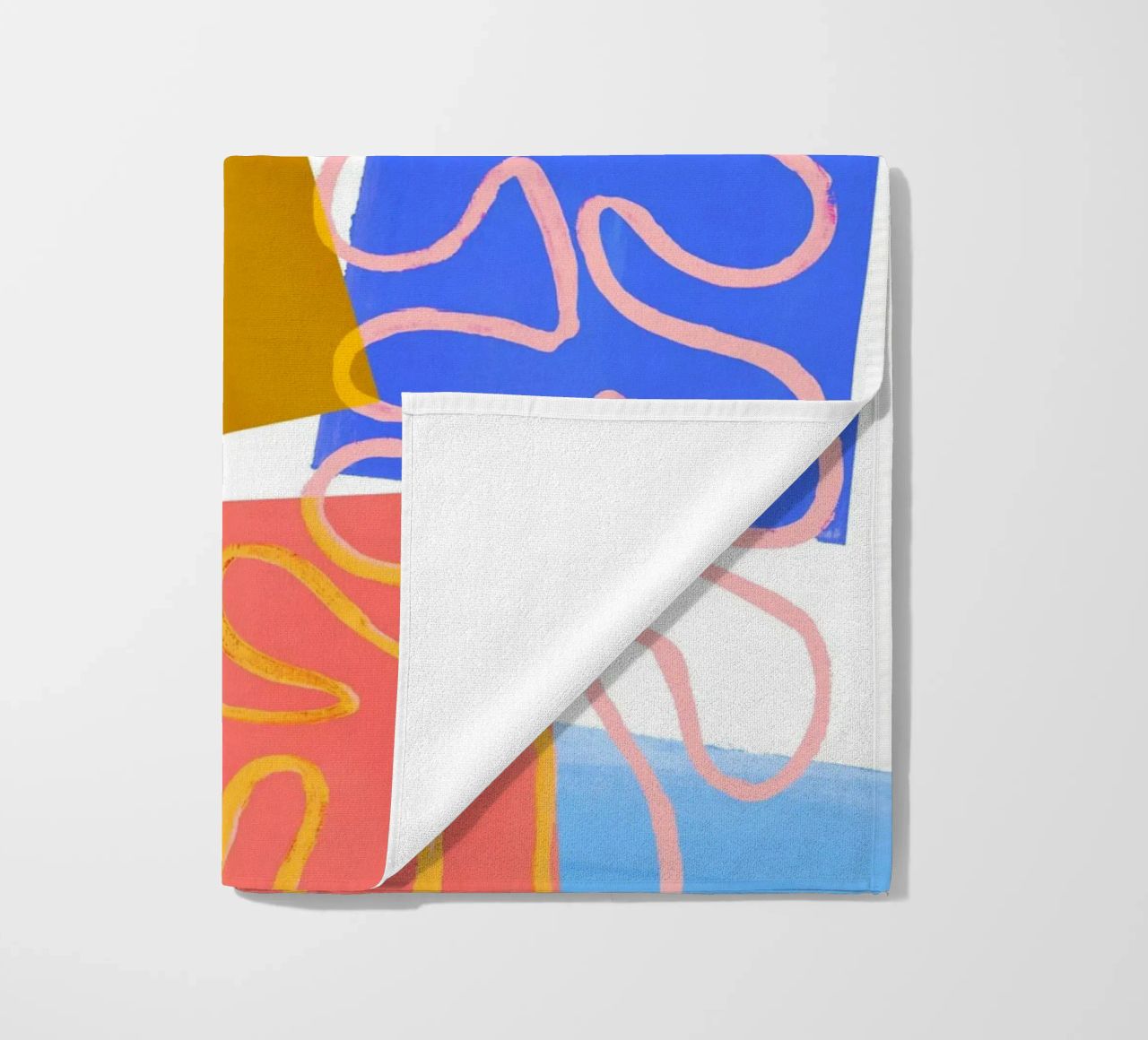 Rainbow Abstract Collage Art Print telo mare da Violets Print House