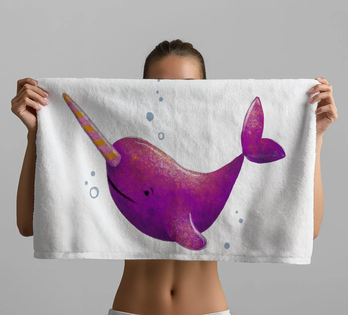 Narwal towel by miriamkross-kids