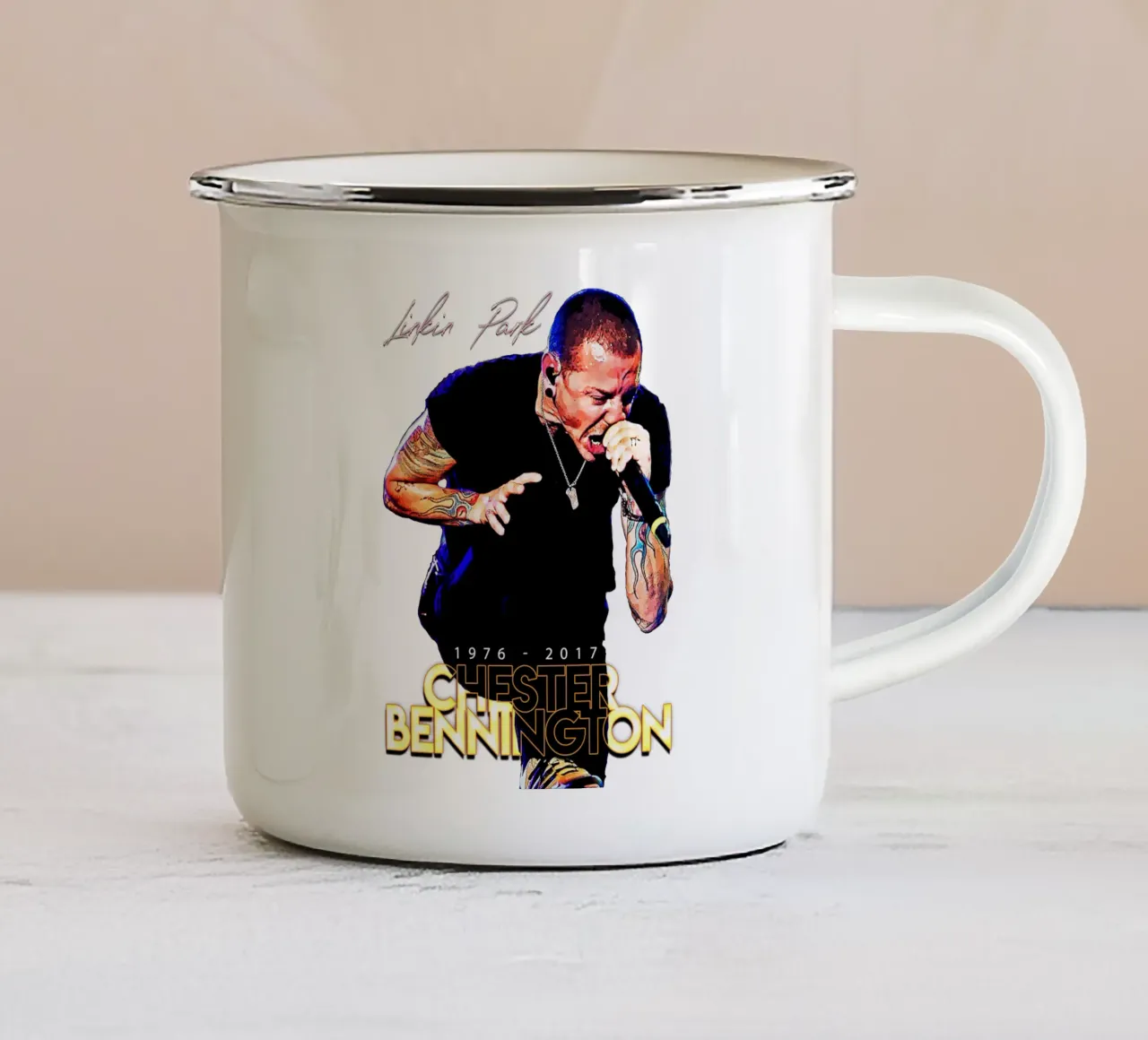 Chester Bennington tazza in smalto da Gunawan Rb