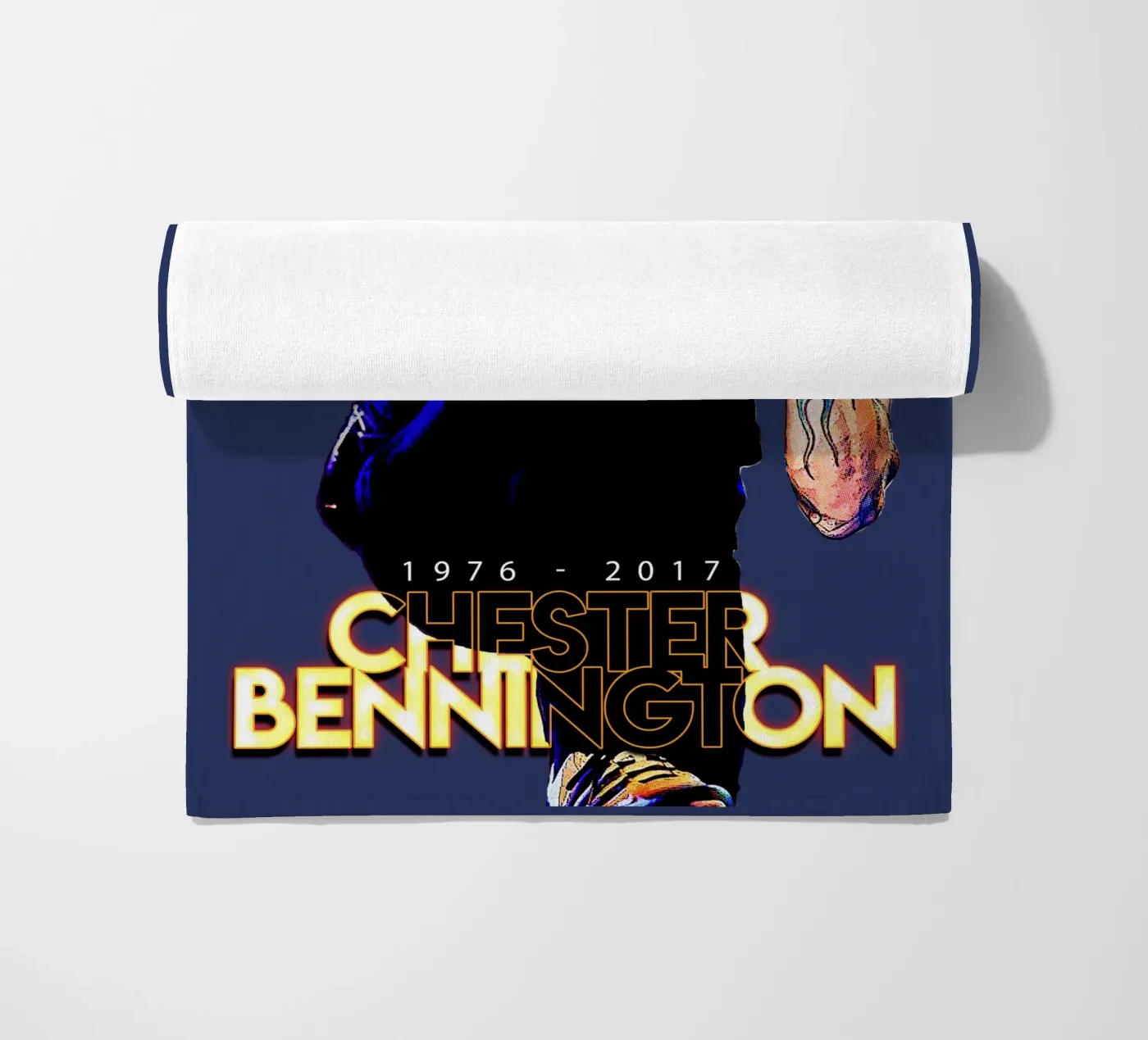 Chester Bennington beach towel by Gunawan Rb