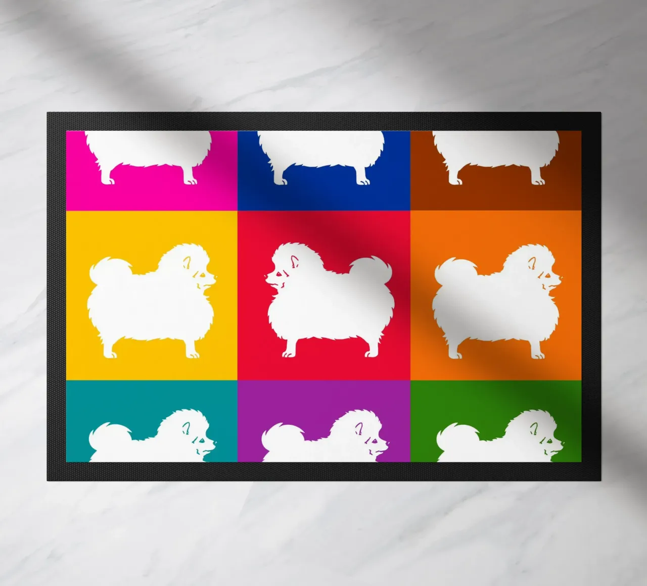 Standing spitz doormat by Pop dogs