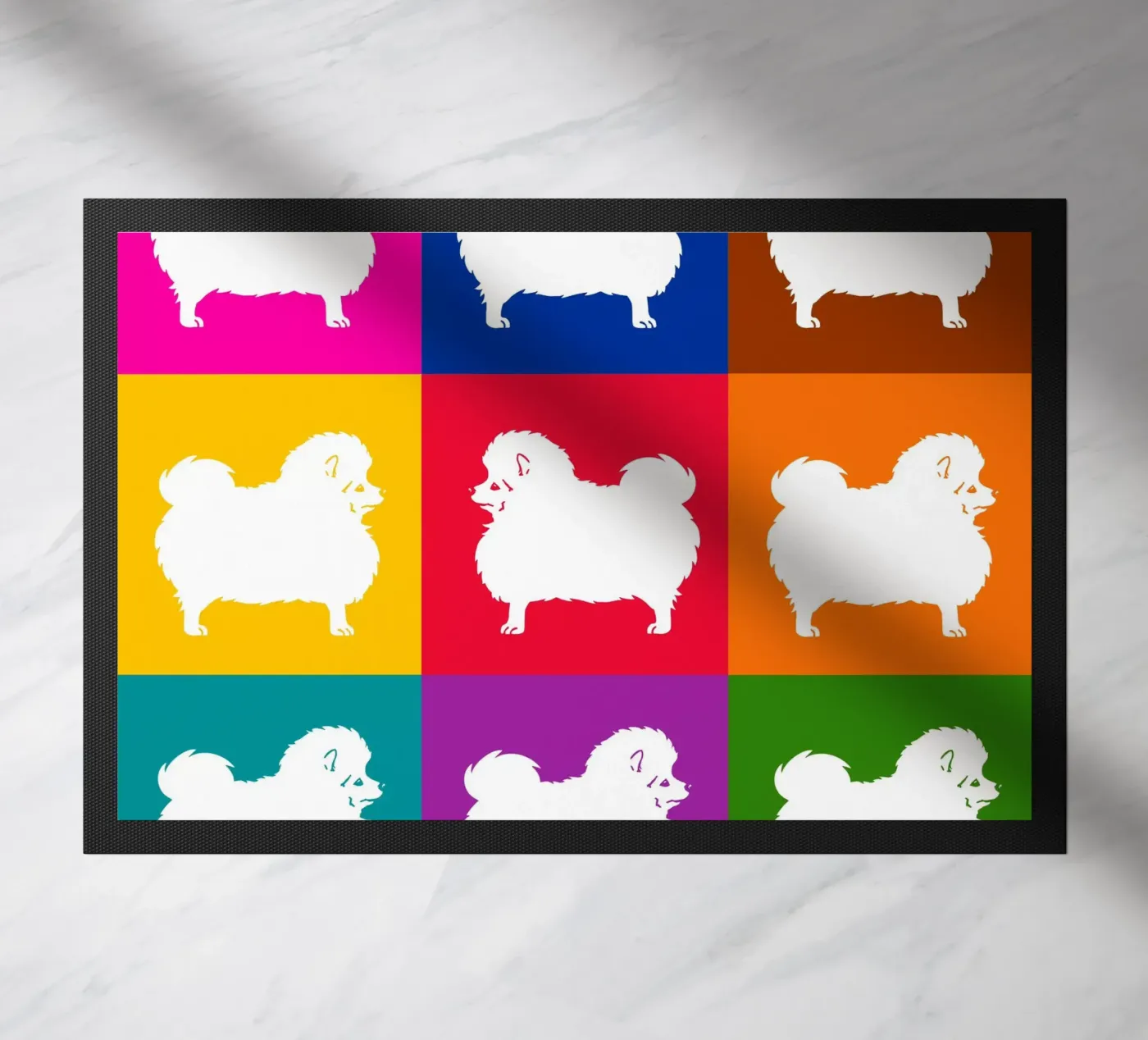 Standing spitz doormat by Pop dogs