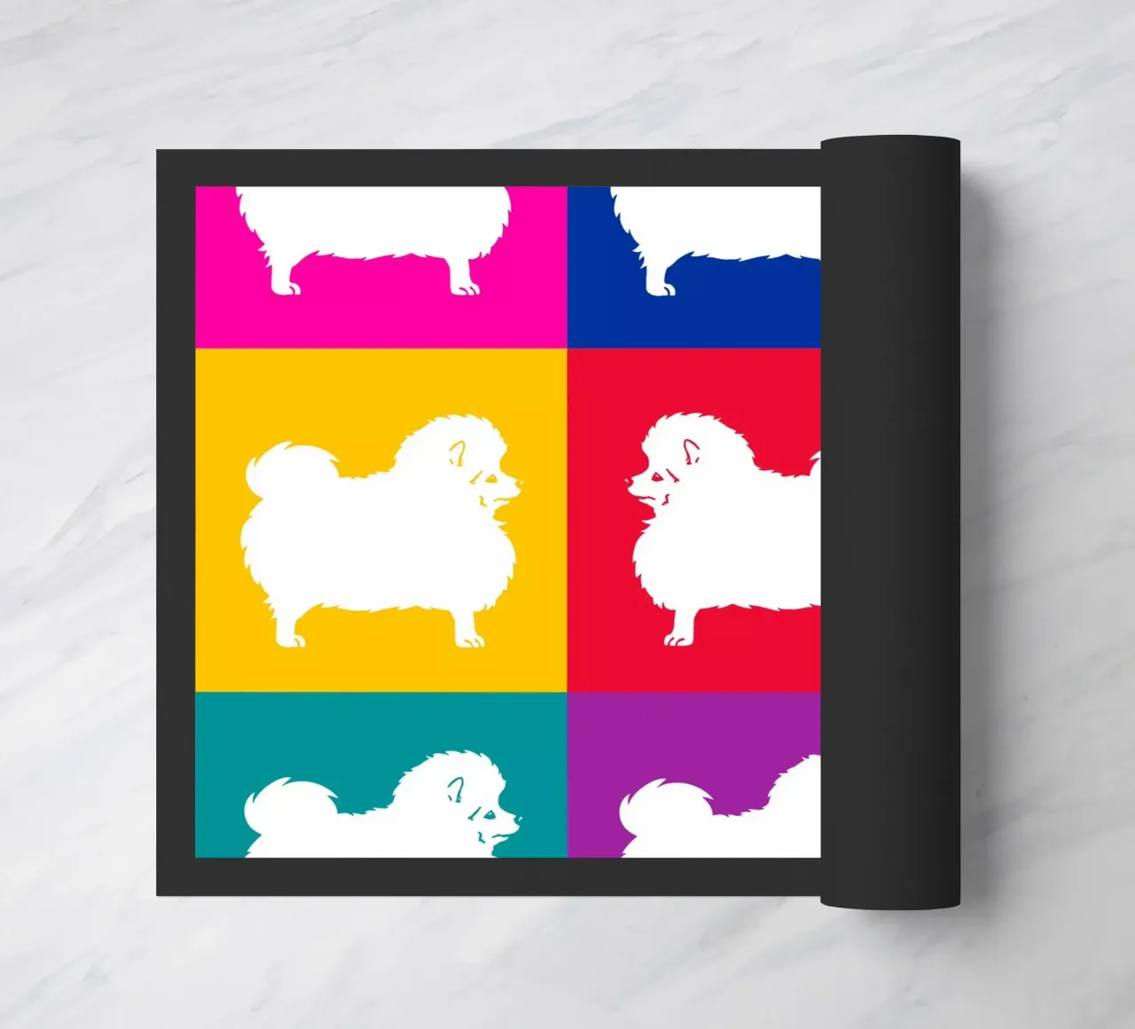 Standing spitz doormat by Pop dogs