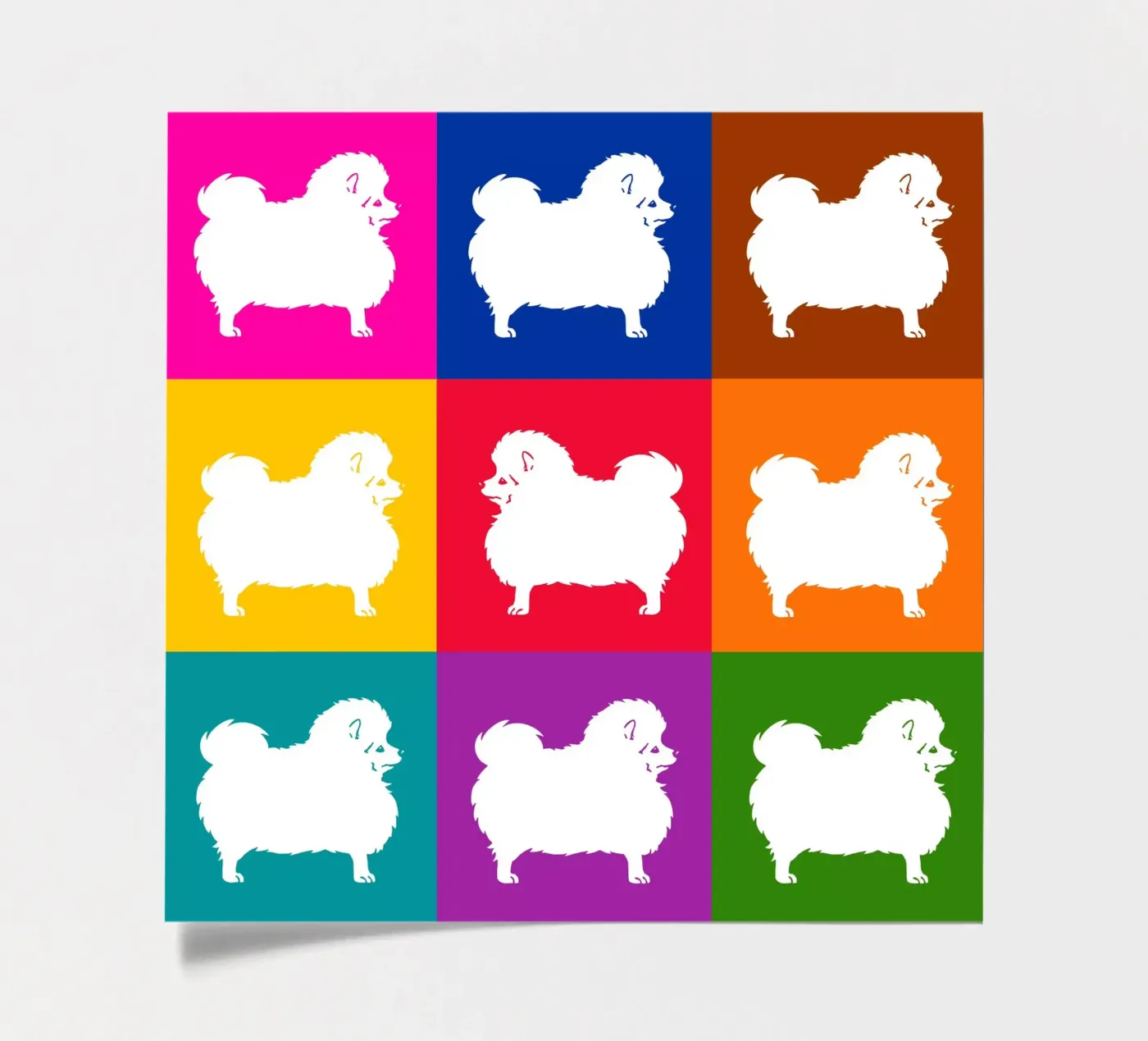 Standing spitz sticker sheet by Pop dogs