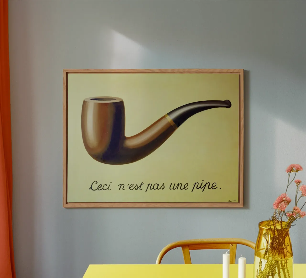 Ceci n'est pas une pipe di René Magritte alluminio dibond da Art Shape